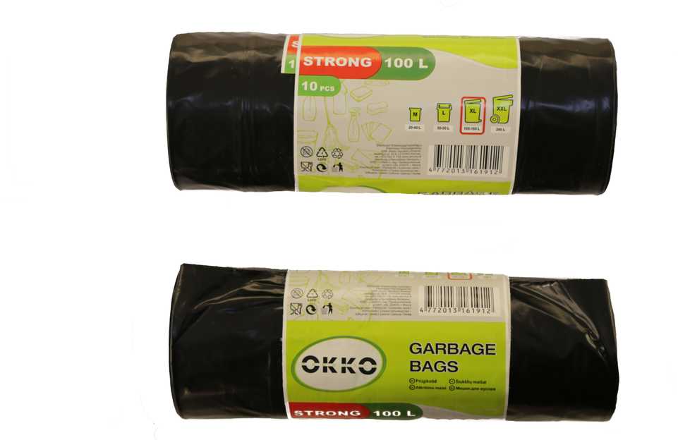 Šiukšlių maišai Okko, 100 l, 10 vnt.