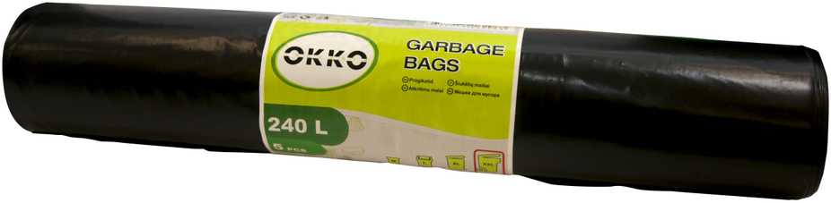 Šiukšlių maišai Okko, 240 l, 5 vnt., 30MK