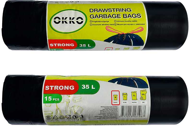 Okko „Staples“ buitinių atliekų maišai, 35 l, 15 vnt. (8452400J)