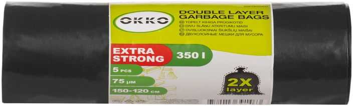 Šiukšlių maišai Okko, 350 l, 5 vnt.