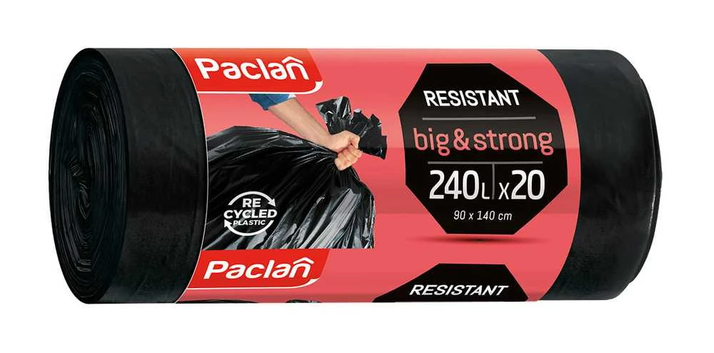 Šiukšlių maišai Paclan 132262, 240 l, 20 vnt.