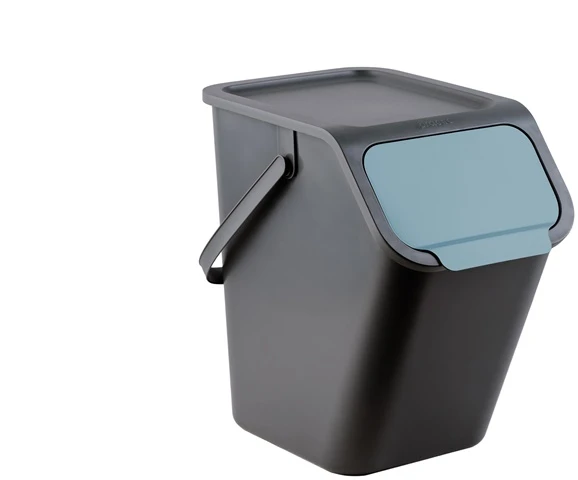 Šiukšliadėžė BINI, 25 l, juoda, mėlyna