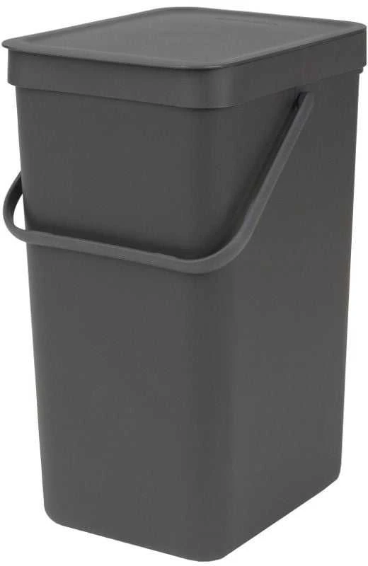 Brabantia „Sort & Go“ šiukšliadėžė, 16 l, tamsiai pilka