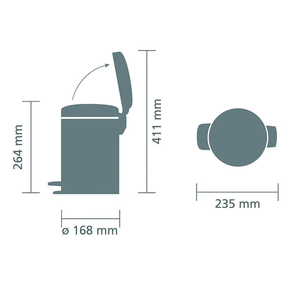 Brabantia Šiukšlių dėžė su pedalu „NewIcon“, 3 l, švelnios smėlio spalvos
