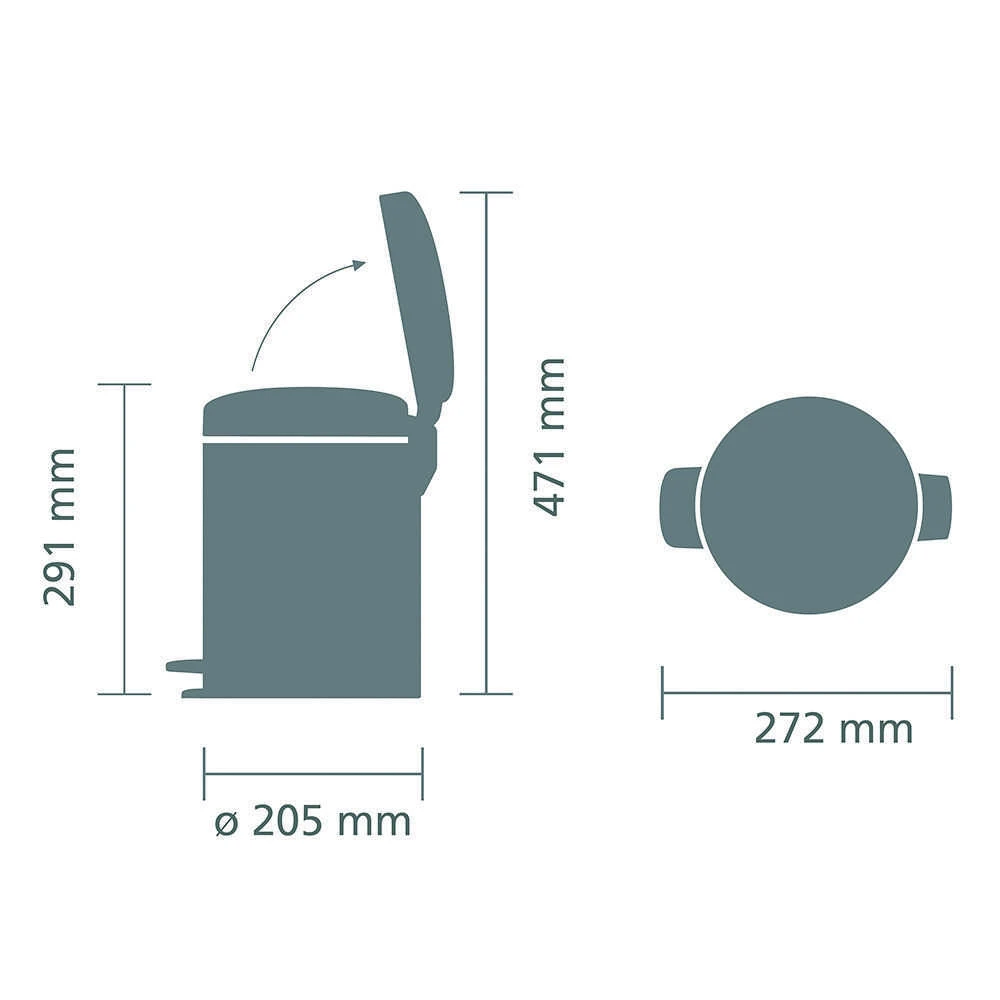 Šiukšliadėžė Brabantia, šviesiai ruda sp., 5 l, 27.1 cm