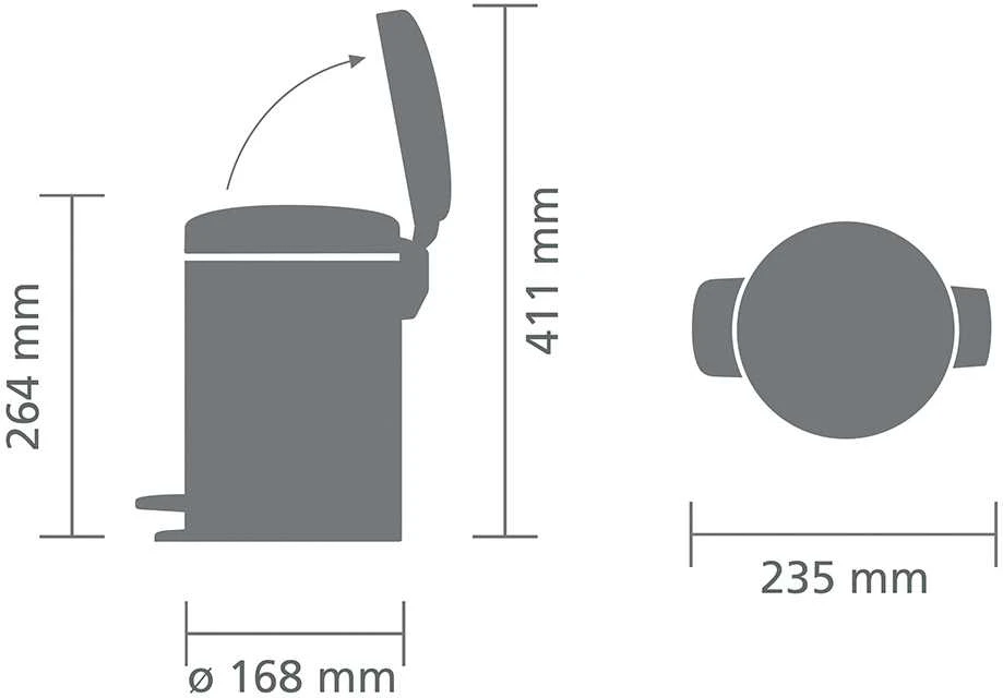 Brabantia Šiukšlių dėžė, NewIcon, 3L - Baltas