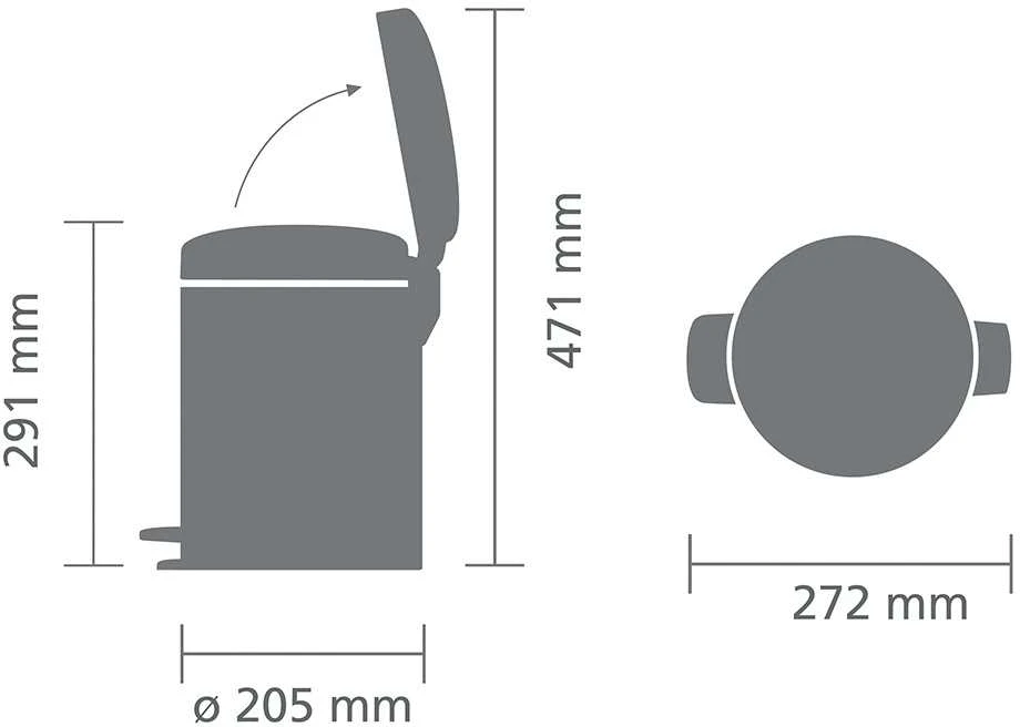 Brabantia Šiukšlių dėžė, NewIcon 5L - Baltas