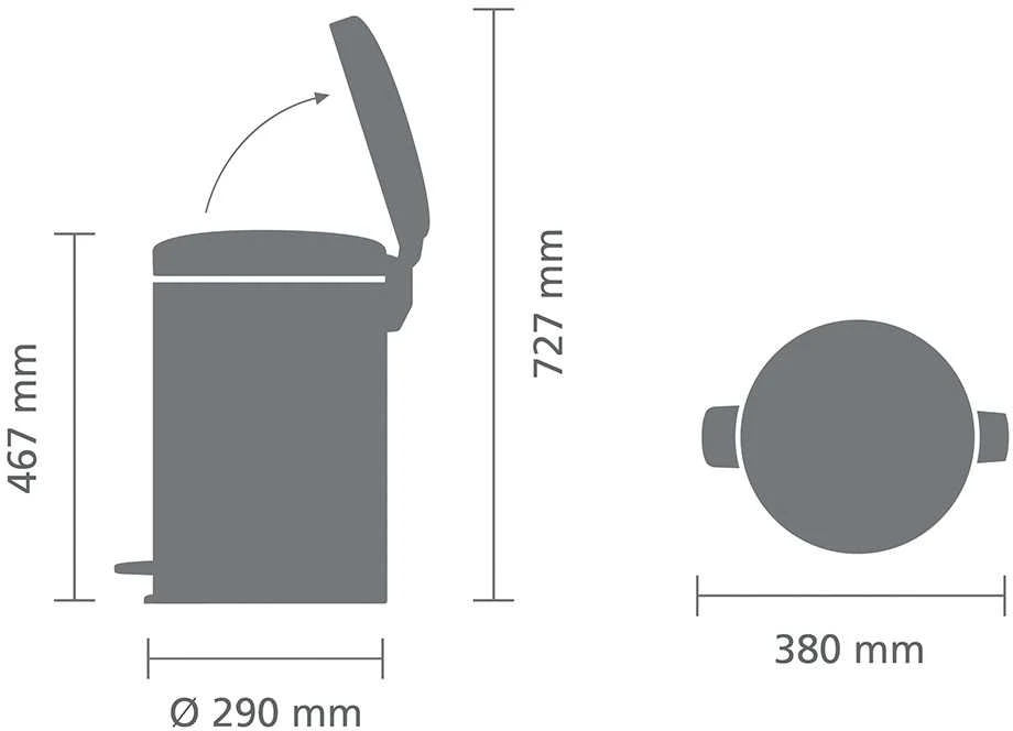Brabantia Šiukšlių dėžė, NewIcon, 20L - Platinum