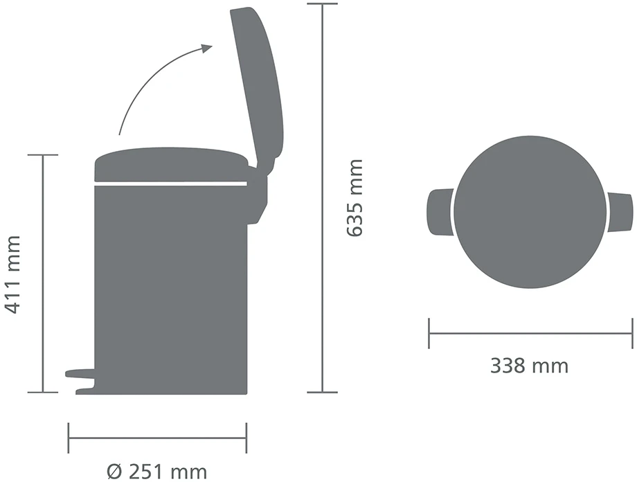 Brabantia Šiukšlių dėžė, NewIcon, 12L - Platinum
