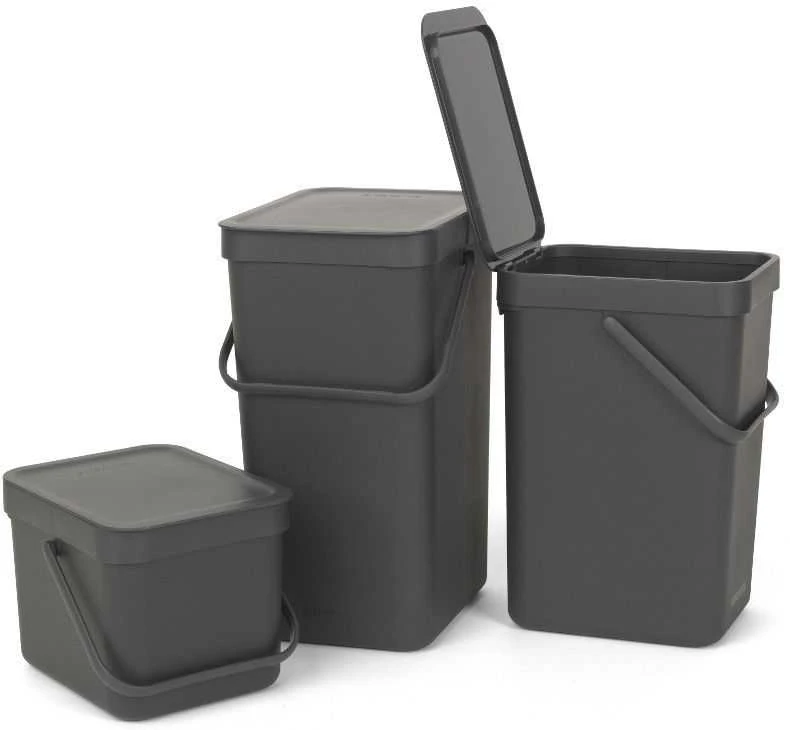 Brabantia atkritumu tvertne Sort&Go, 6l, pilkas