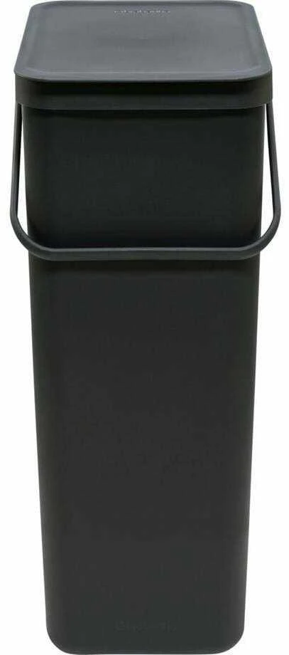 Brabantia „SORT & GO“ šiukšliadėžė, 40 l, stačiakampė, pilka, 267 mm, 341 mm, 620 mm