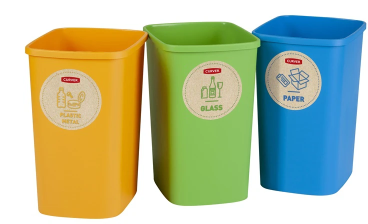 Šiukšliadėžė Curver, mėlyna/geltona/žalia, 9 l
