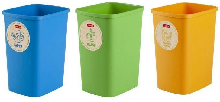 Šiukšliadėžė Curver, mėlyna/geltona/žalia, 9 l
