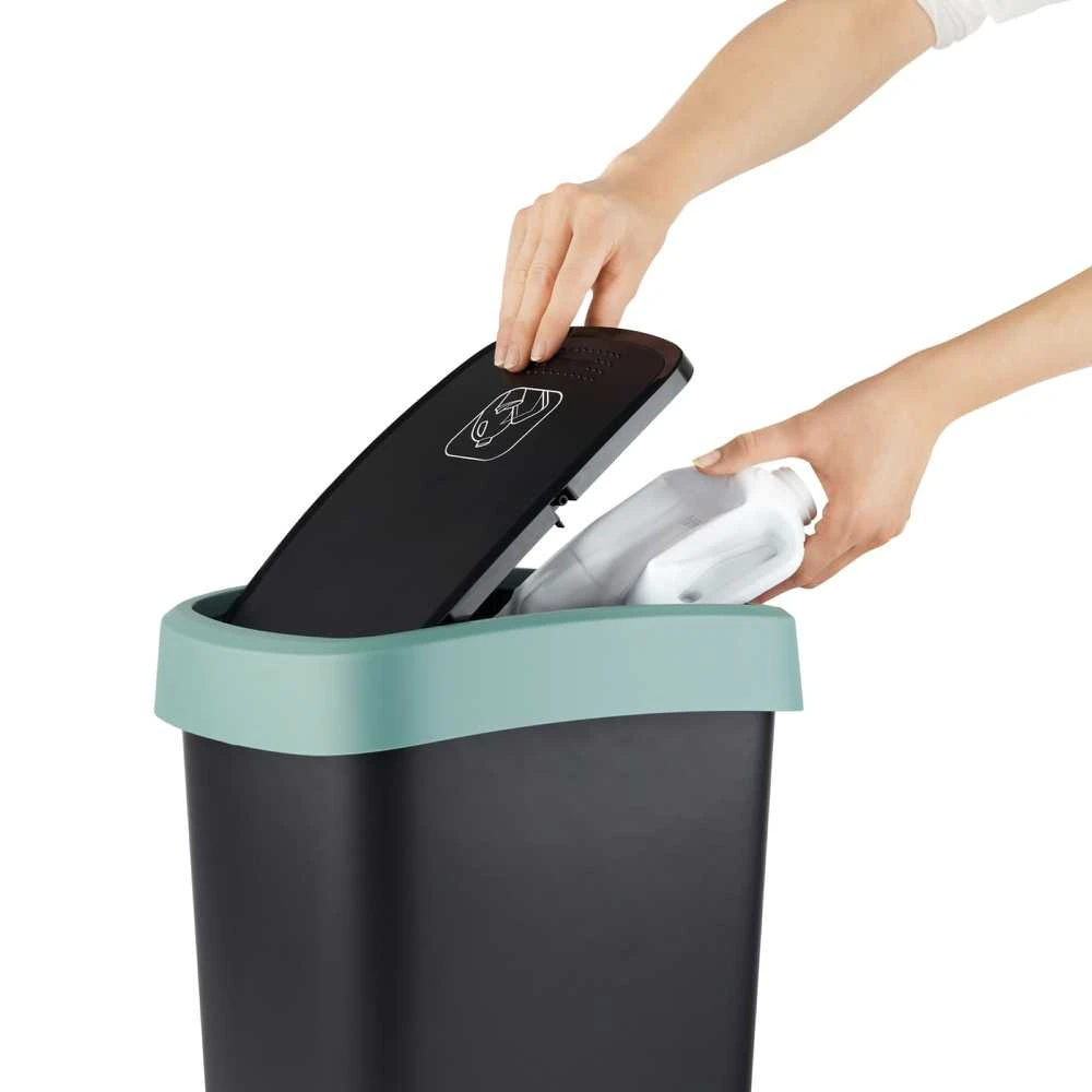 Šiukšliadėžė Rotho Twist, juoda/tamsiai žalia, 25 l