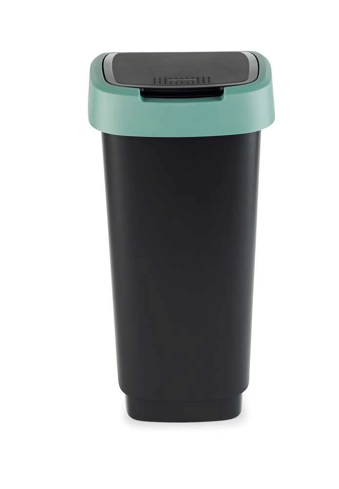 Šiukšliadėžė Rotho Twist, juoda/tamsiai žalia, 25 l