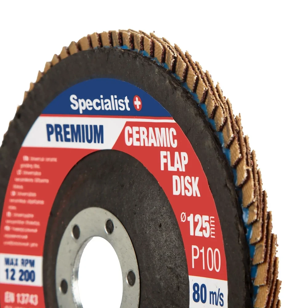 Lapelinis šlifavimo diskas 125 mm, P100, Ceramic PREMIUM, SPECIALIST+