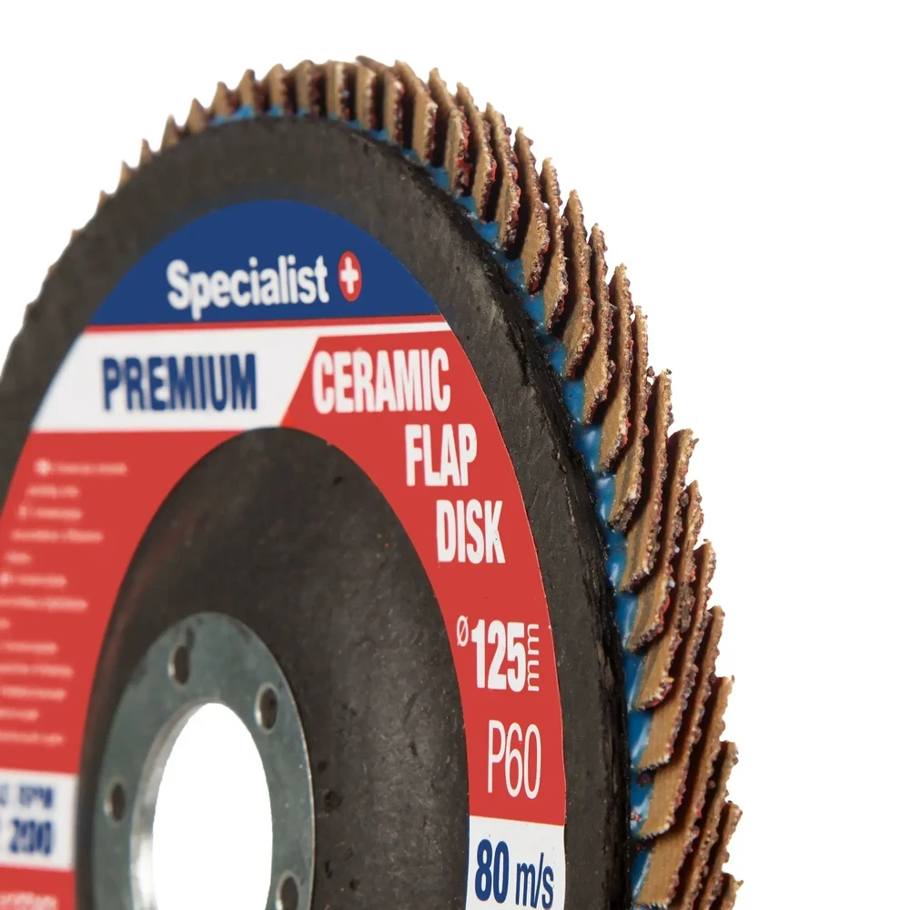 Lapelinis šlifavimo diskas 125 mm, P40, Ceramic PREMIUM, SPECIALIST+