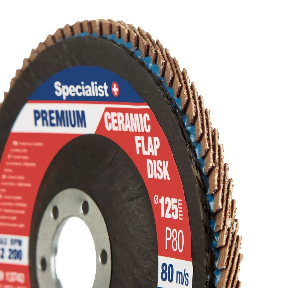 Lapelinis šlifavimo diskas 125 mm, P80, Ceramic PREMIUM, SPECIALIST+