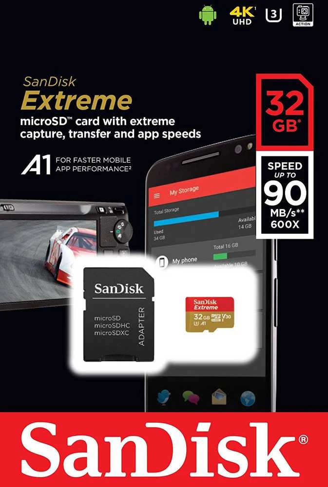 Atminties kortelė Atmiņas karte SanDisk, 32 GB, 100 Mb/s - 60 Mb/s