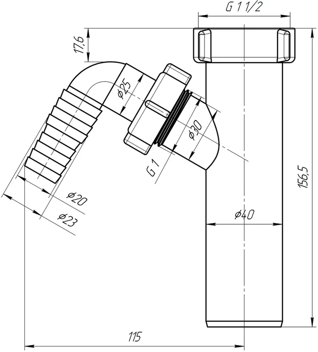 Ani Plast Ani_Plast Skalbyklės atšaka Aniplast M140EU, 1½” x 40 mm