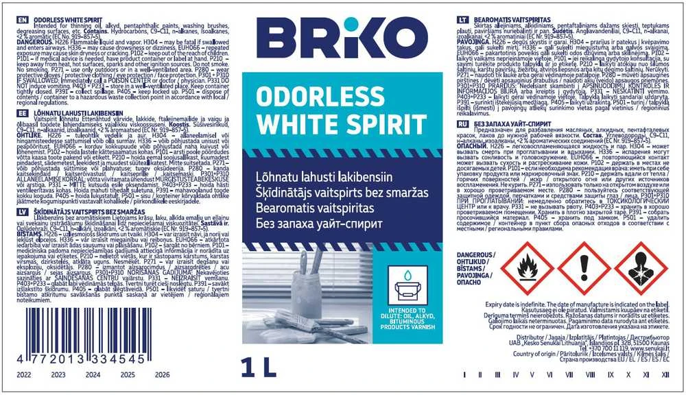 Briko Baltas Spirit Odorless Briko 1L
