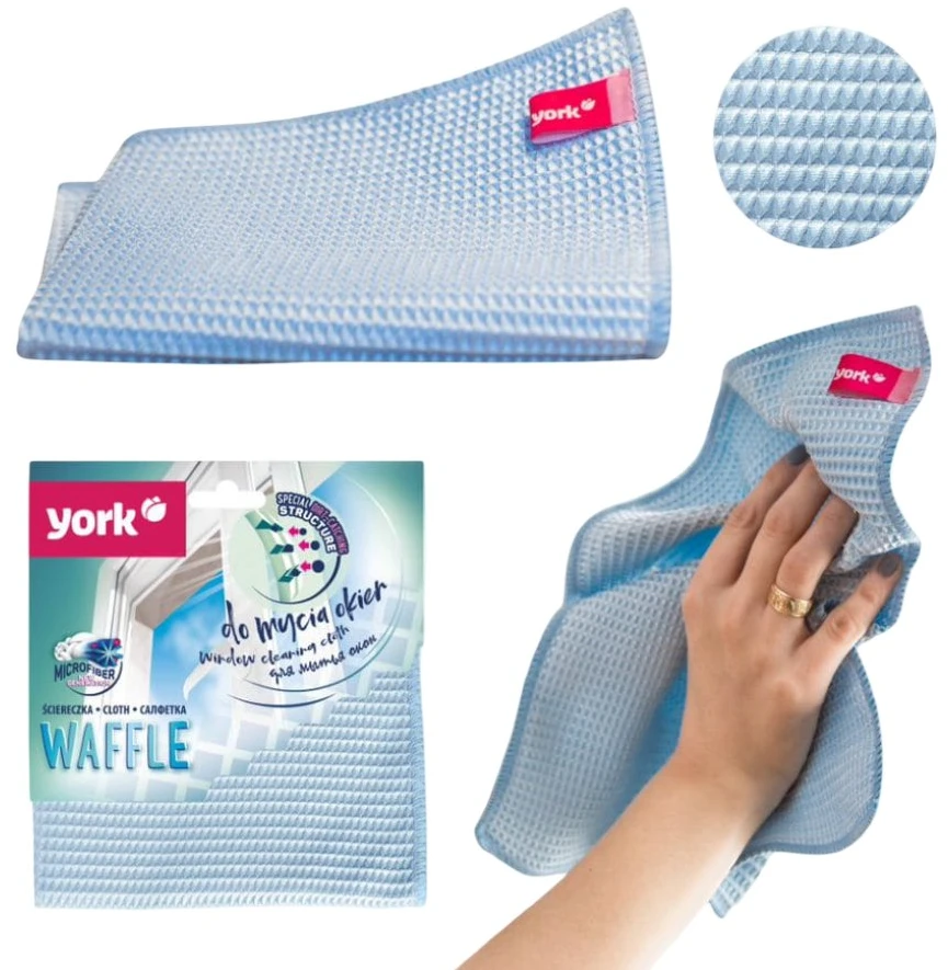 Mikropluošto šluostė langams YORK WAFFLE, 1 vnt.