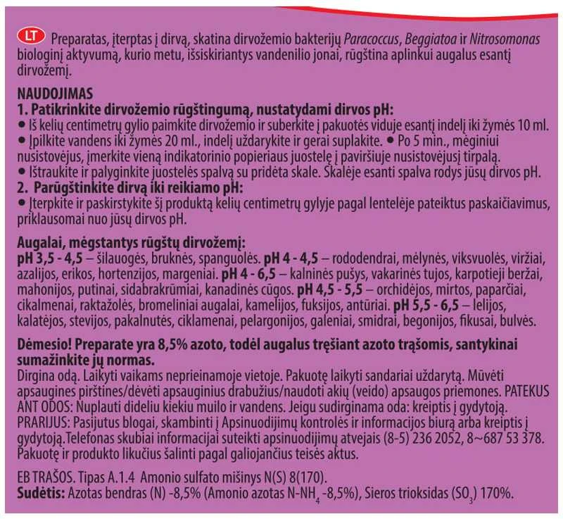 Mkds Dirvožemio rūgštintojas ph4 su mini laboratorija, 500g