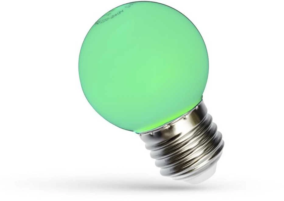 LED lempa, Spectrum, P45, 1W, E27, žalios spalvos