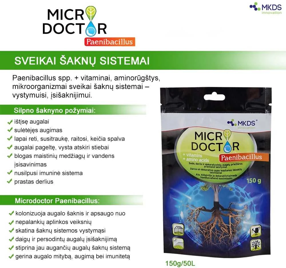 Mkds Trąšos MICRODOCTOR Paenibacillus spp, 150 g