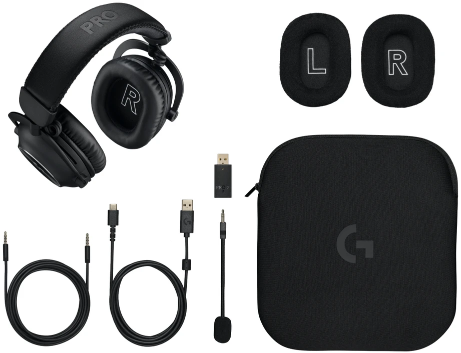 Logitech G PRO X 2 Lightspeed belaidės ausinės žaidimams, Juodos