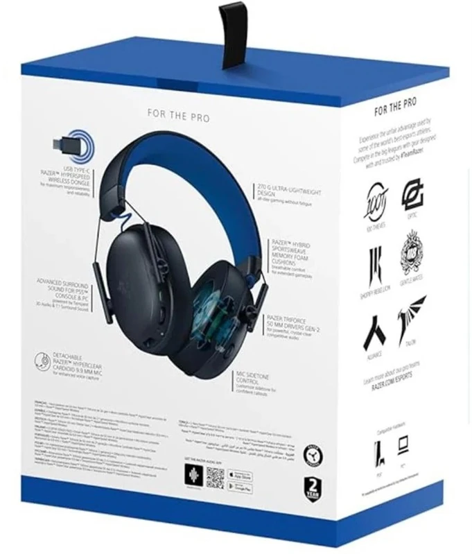 „Razer“ žaidimų ausinės, skirtos „PlayStation“ | „BlackShark V3 X HyperSpeed“ | Juodas