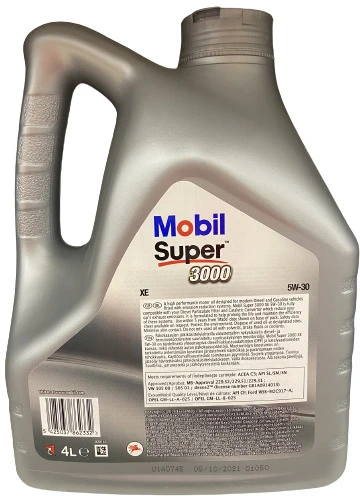 Automobilio variklio tepalas Mobil Super 3000 XE 5W - 30, sintetinis, 4 l