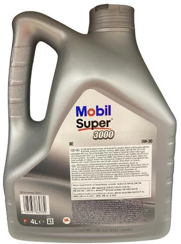 Auto dzinēja eļļa Mobil Super 3000 XE 5W - 30, sintētiskais, 4 l