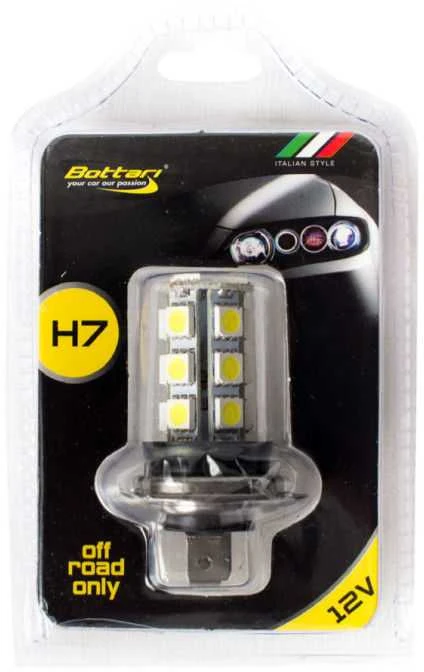 Bottari Lemputė LED H7 18SMD 5050 balta, 1 vnt