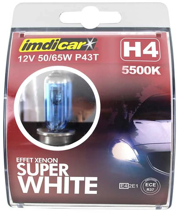 Automobilio lemputės IMDICAR H4 Baltas, 2 vnt.