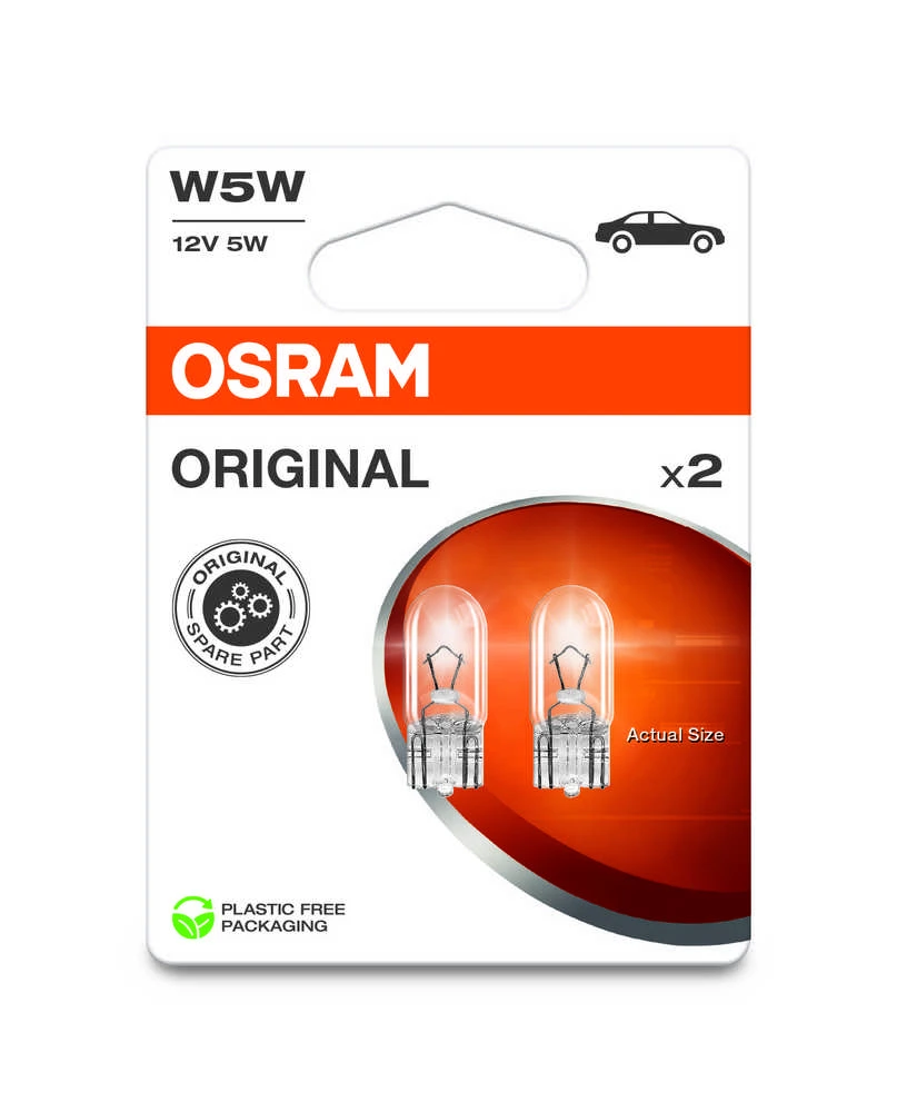OSRAM Automobilinės lemputės 5W 12V W2.1x9.5D 2vnt