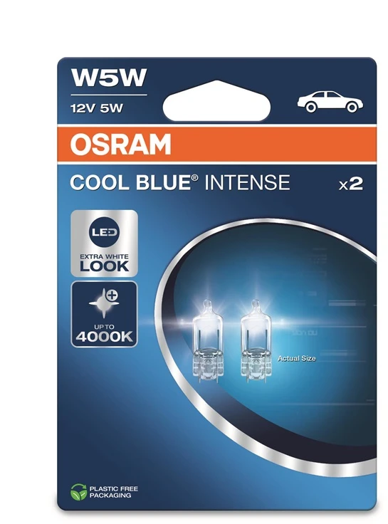 Automobilio lemputė Osram 2825CBN-2BL, halogeninė, skaidri sp./mėlyna sp., 12 V