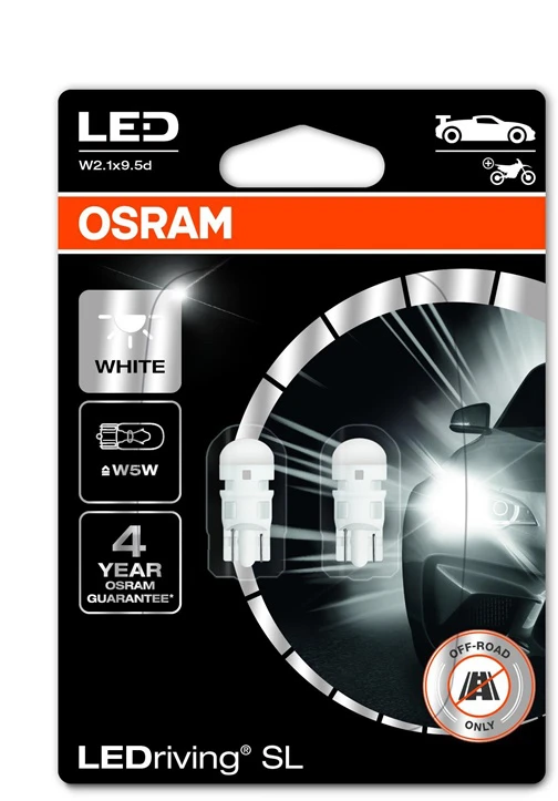 Auto spuldze Osram 2825DWP-2BL, led, balta, 12 V
