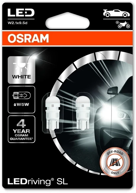 Auto spuldze Osram 2825DWP-2BL, led, balta, 12 V