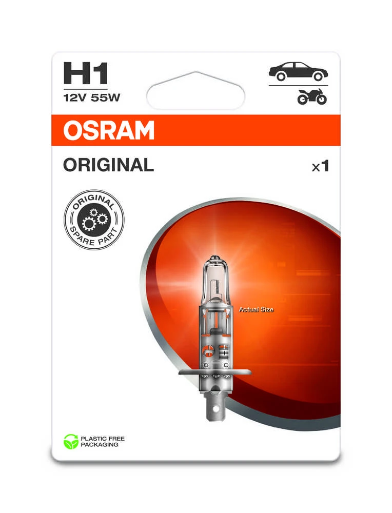 OSRAM Automobilinė lemputė H1 55W 12V P14.5S 1vnt