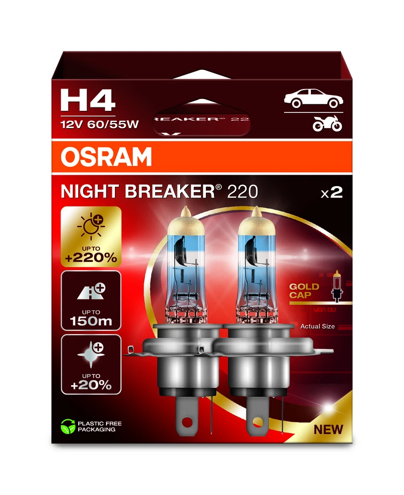 Auto spuldze Osram 64193NB220-2HB, halogēnā spuldze, balta, 12 V