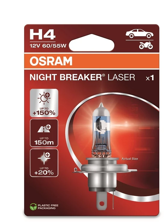 Auto spuldze Osram 64193NL-1BL, halogēnā spuldze, caurspīdīga/balta, 12 V