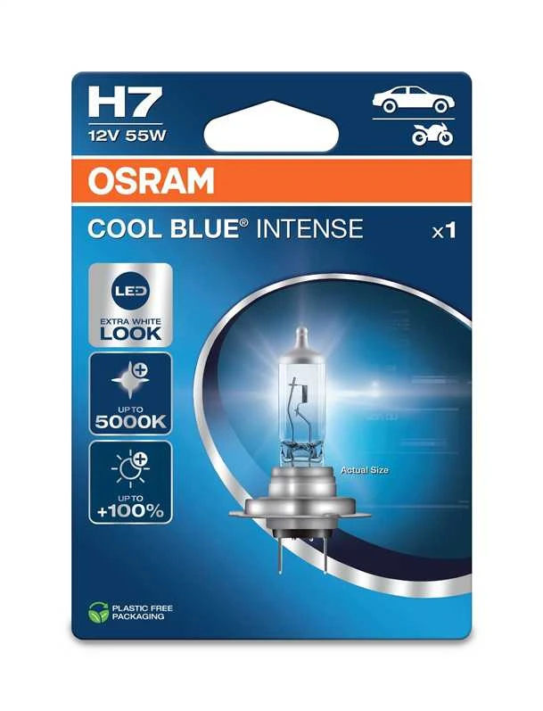 Auto spuldze Osram 64210CBN-1BL, halogēnā spuldze, caurspīdīga/zila, 12 V