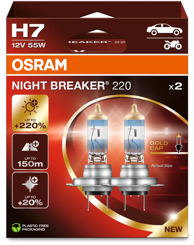 Auto spuldze Osram 64210NB220, halogēnā spuldze, balta krās., 12 V