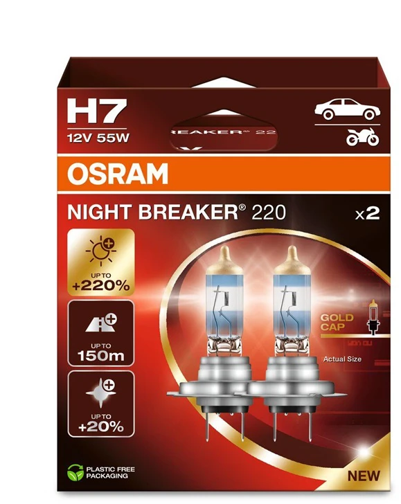 Auto spuldze Osram 64210NB220, halogēnā spuldze, balta krās., 12 V