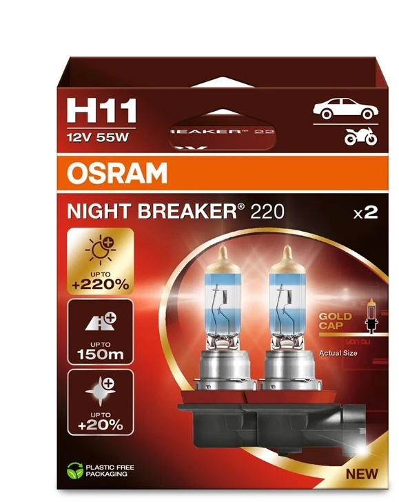 Auto spuldze Osram 64211NB200, halogēnā spuldze, balta krās., 12 V