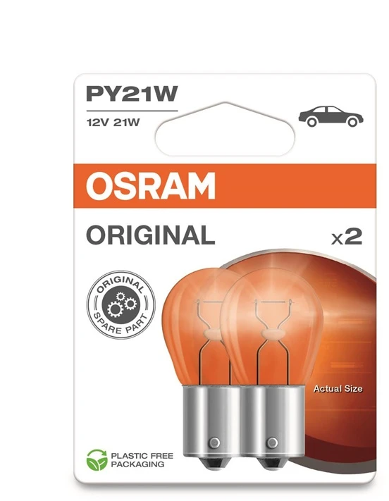 Automobilio lemputė Osram 7507-2BL, kaitrinė, geltona sp., 12 V