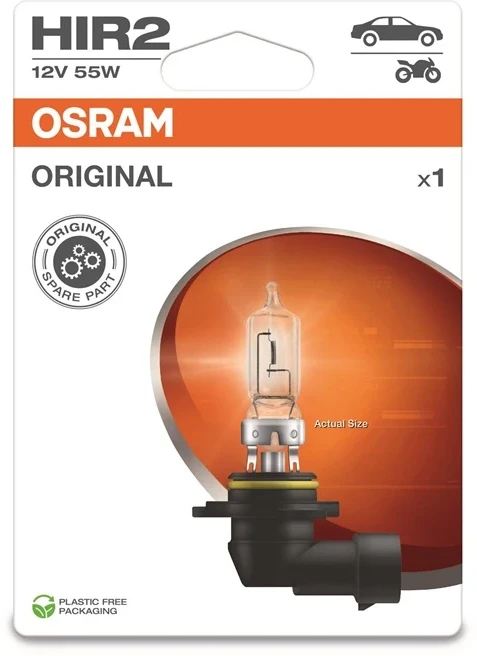 Auto spuldze Osram 9012-1BL, kvēldiegu spuldze, caurspīdīga, 12 V