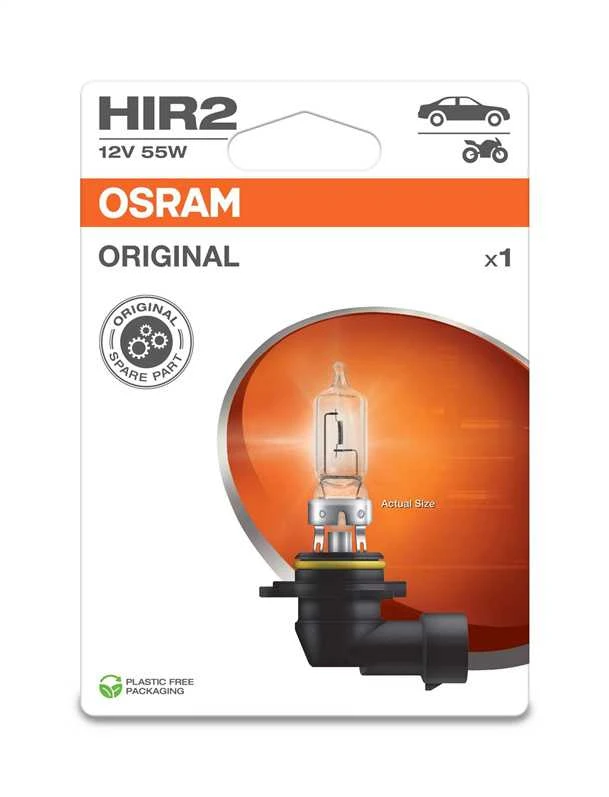 Auto spuldze Osram 9012-1BL, kvēldiegu spuldze, caurspīdīga, 12 V