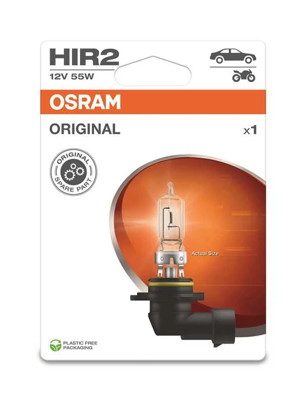 Auto spuldze Osram 9012-1BL, kvēldiegu spuldze, caurspīdīga, 12 V